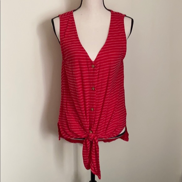 Anthropologie Tops - Anthropologie t.la Short Sleeve Red Tank Top SizeM